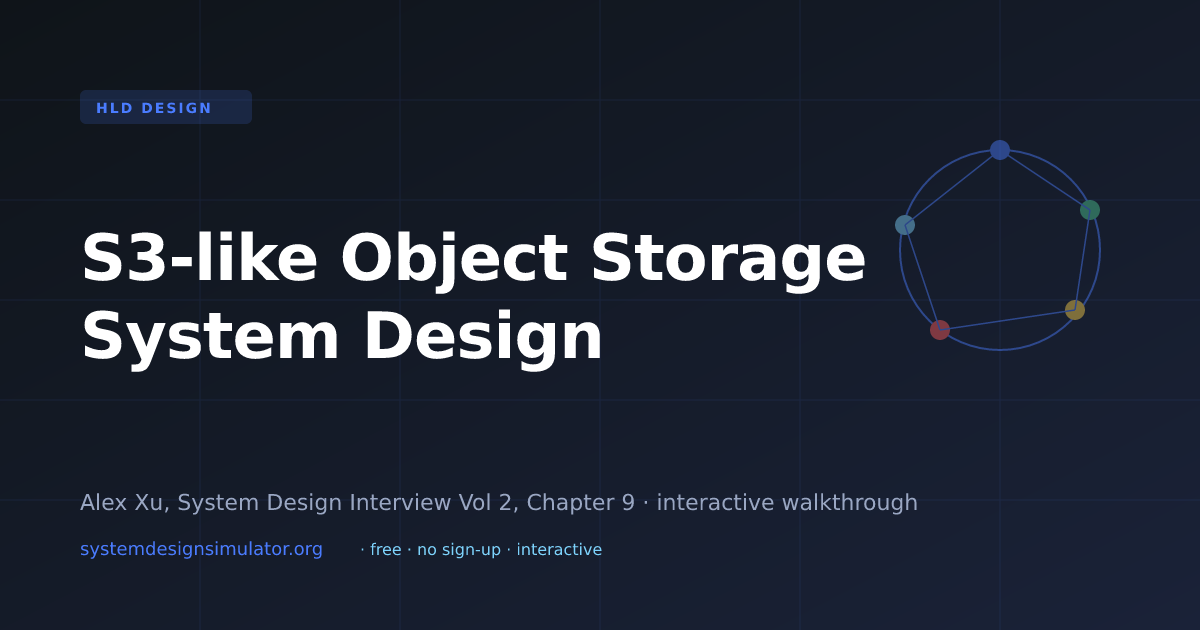 Interactive Storage System S3-like Object Storage System Design — Interactive Walkthrough (2026 ...